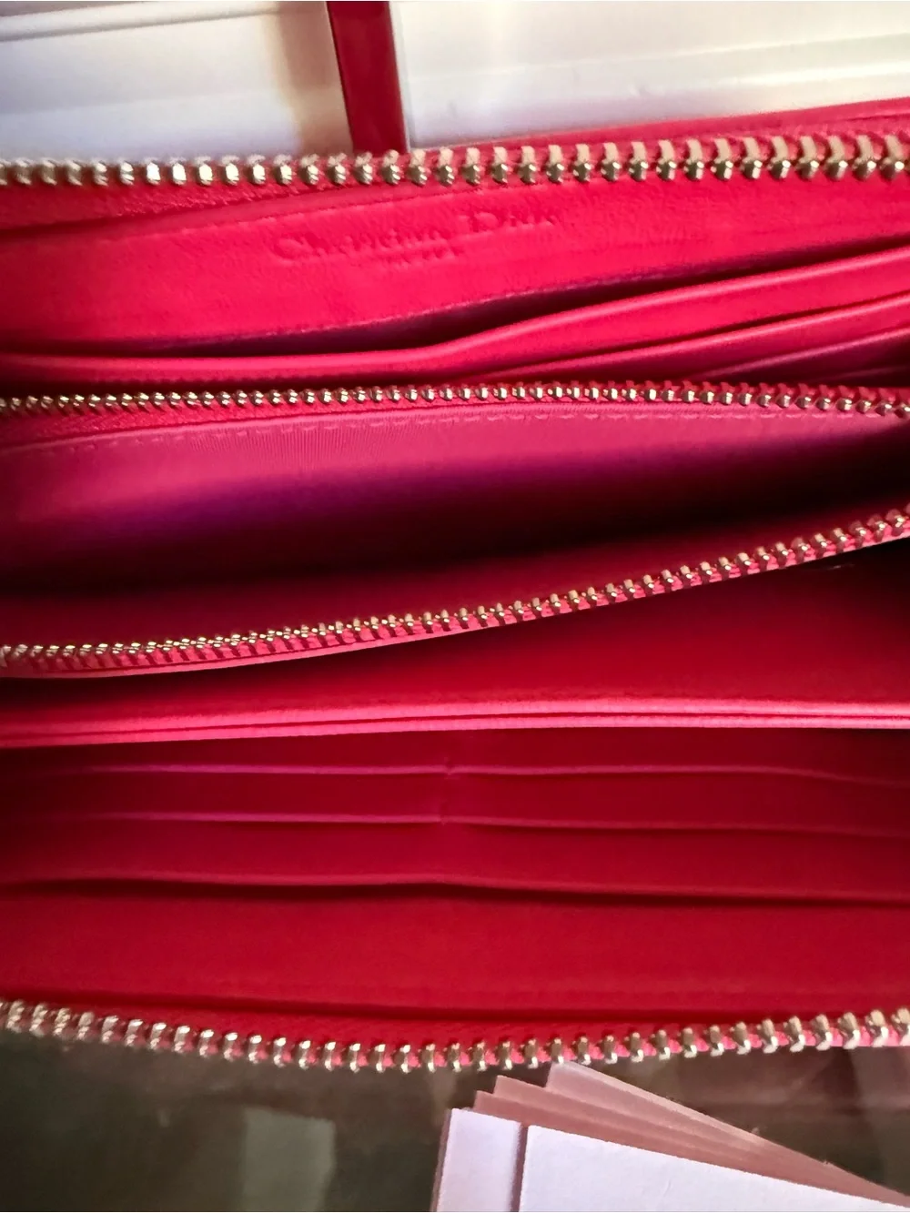 Dior Pink Quilted Zip-Around Wallet